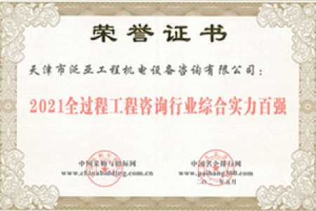 2021全過(guò)程工程咨詢(xún)行業(yè)綜合實(shí)力百強